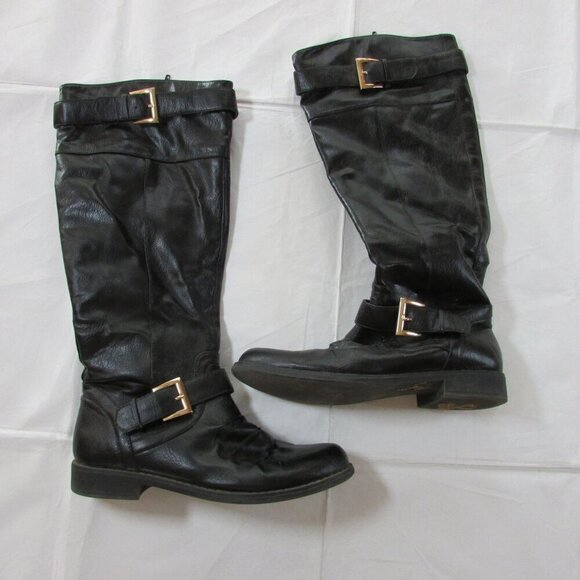 JustFab Women's 8.5 Jewelle Knee High Black Boots - Picture 2 of 6